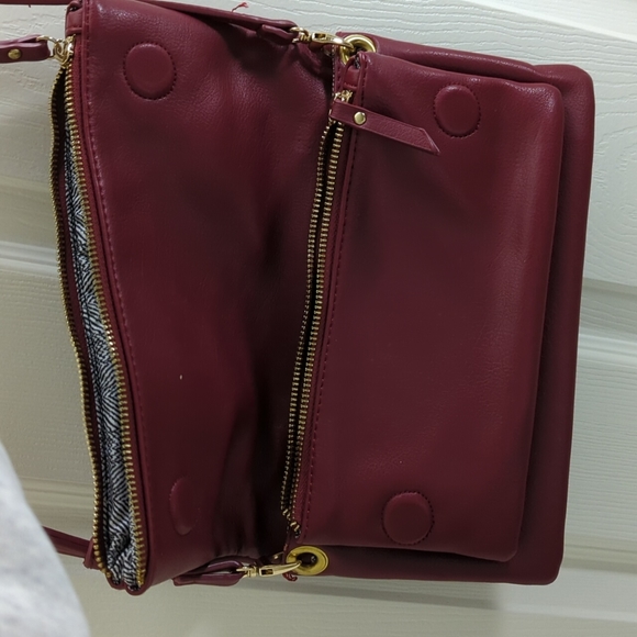 Red Antik Kraft Fold over bag - Picture 3 of 6